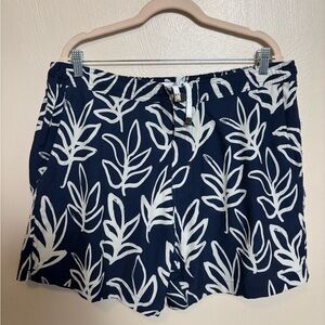 Onia The Calder Mens Swim‎ Trunks Shorts Floral Leaf Pattern Navy Blue White XXL